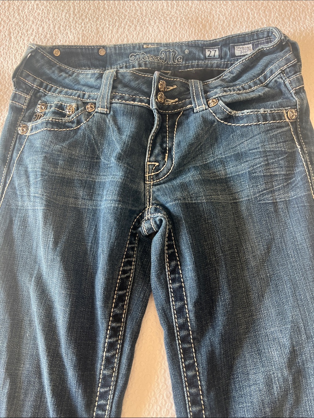 Miss Me Skinny Jeans in Faded Dark Blue